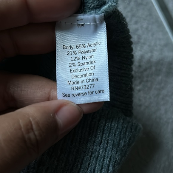 Nine West | Womens Fuzzy Knit Blue Sequin Stripe Hoodie Sweater - Size M - Picture 8 of 8